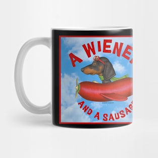 Cute Funny Dachshund Wiener Dog in Sausage Plane Mug